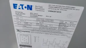 Eaton Dry Type Distribution Transformer V48M28T3016 480DELTA 60HZ 30KVA THREE…