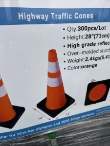 300Pcs Cones Safety Reflective Collars PVC Unbreakable Construction Road Parking