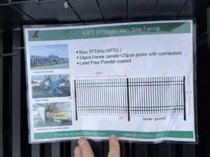 Two Racks Of 300 feet of steel fencing 10’ panels 7’ Tall 600 Feet Total Fence