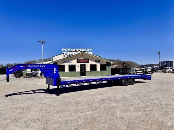 3B168A18-7FD9-49DD-9294-2B2F4CE68470 2024 RawMaxx *USED* 102″ x 34′ 12K Single Wheel Flatbed W/ Max Ramps