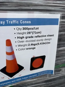300Pcs Cones Safety Reflective Collars PVC Unbreakable Construction Road Parking