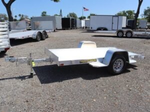 4.5×10 Aluminum Tilt Utility Trailer with a Gas Cylinder