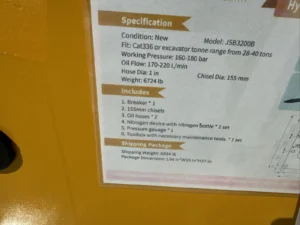 Cat 336 Excavator hammer Jisan JSB3200 90 100 Mm Pins Concrete Breaker New