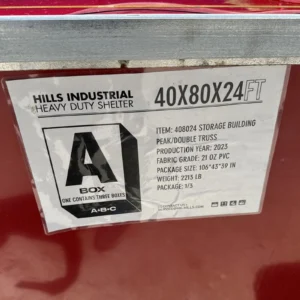 40x80x24 Double Truss Hoop Building Storage Shelter 21 Oz Canvas Fabric New