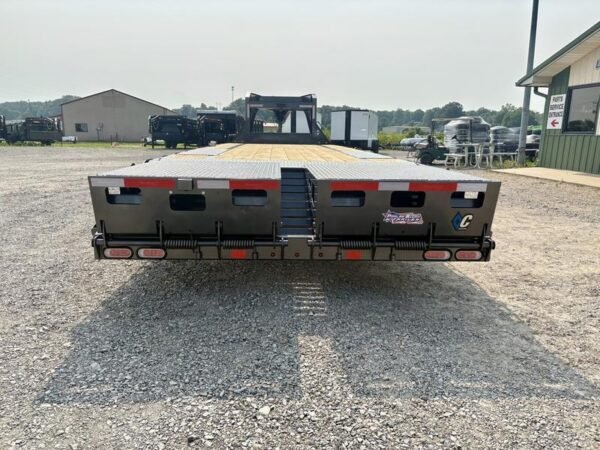 9381DD4B-5F78-430F-AABC-5B524D444186 Deluxe 25,000 GVWR Flatbed Tilt Gooseneck Trailer – Two 12K