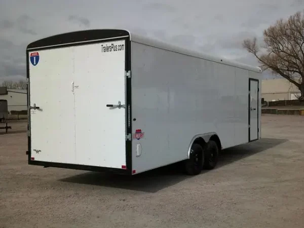 VICTCC24TA3_1000430506_WHITE024-108 102 X 24 Victory Enclosed Car Carrier Trailer