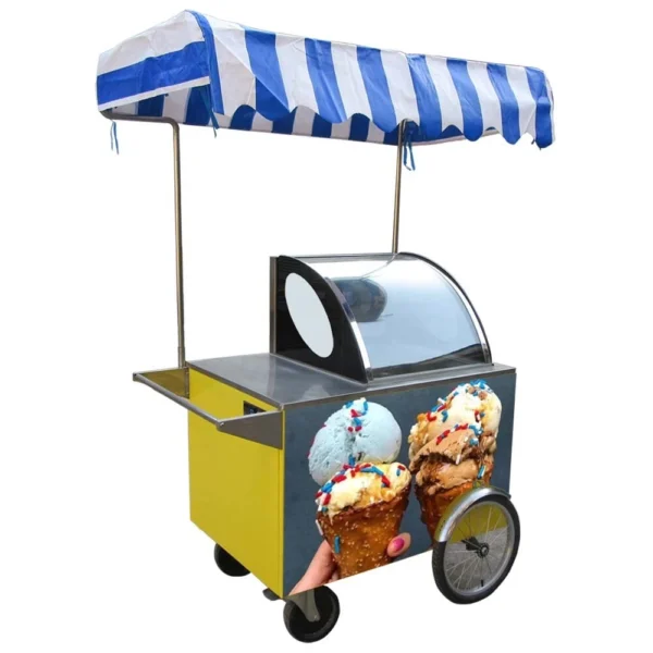 2-3 Kolice Ice Cream Vending Tricycle Ice Cream Freezer Ice Cream Food Truck Trailer