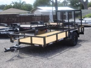 2025 6×12 Tube Top Utility Trailer – 3K Single Axle, Fold-Flat Ramp, Black