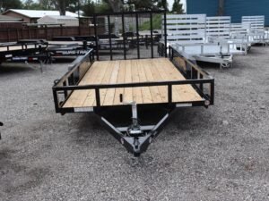 2025 7×14 Tube Top Utility Trailer – 7K Tandem Axle, Black (Sure-Trac)