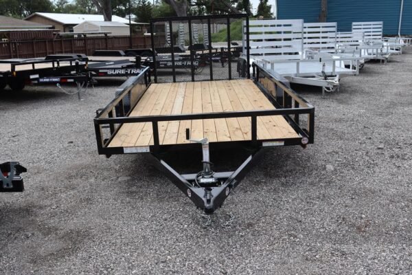 2025 7×14 Tube Top Utility Trailer – 7K Tandem Axle, Black (Sure-Trac)