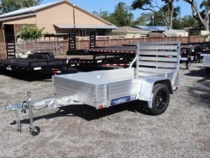 2026 Aluma 4.5×8 Aluminum Utility Trailer – Solid Side Kit – Single Axle