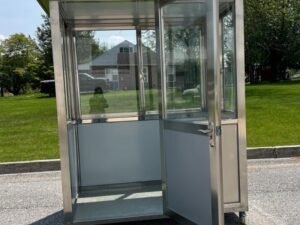 4 x 6.5 Stainless Steel Guard Shack, Swing Door, Plain Jane