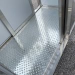 4 x 6.5 Stainless Steel Guard Shack, Double Sliding Door, Plain Jane