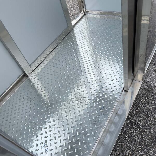 4x6.5stainlessdoubleswingdoor10 4 x 6.5 Stainless Steel Guard Shack, Swing Door, Plain Jane