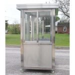 4 x 6.5 Stainless Steel Guard Shack, Double Sliding Door, Plain Jane