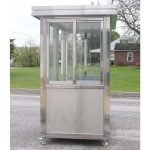 4 x 6.5 Stainless Steel Guard Shack, Double Sliding Door, Plain Jane