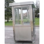 4 x 6.5 Stainless Steel Guard Shack, Double Sliding Door, Plain Jane