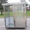 4 x 6.5 Stainless Steel Guard Shack, Double Sliding Door, Plain Jane