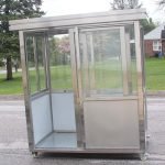 4 x 6.5 Stainless Steel Guard Shack, Double Sliding Door, Plain Jane