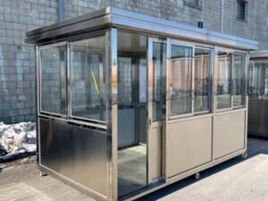 10‘ x 13’ Heavy Duty Stainless Steel Guard Shack, Double Sliding Door, Insulating windows, Insulating Walls , Plain Jane