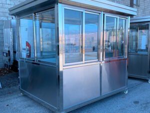 6.5-x-8-stainless-steel-guard-shack-sliding-door3 6.5 x 8 Stainless Steel Guard Shack, Sliding Door, Plain Jane