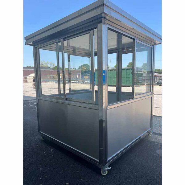 6.5×6.5 Stainless Steel Guard Shack, Swing Door, Plain Jane