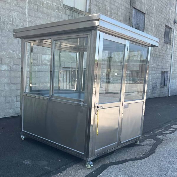 6.5×6.5 Stainless Steel Guard Shack, Swing Door, Plain Jane