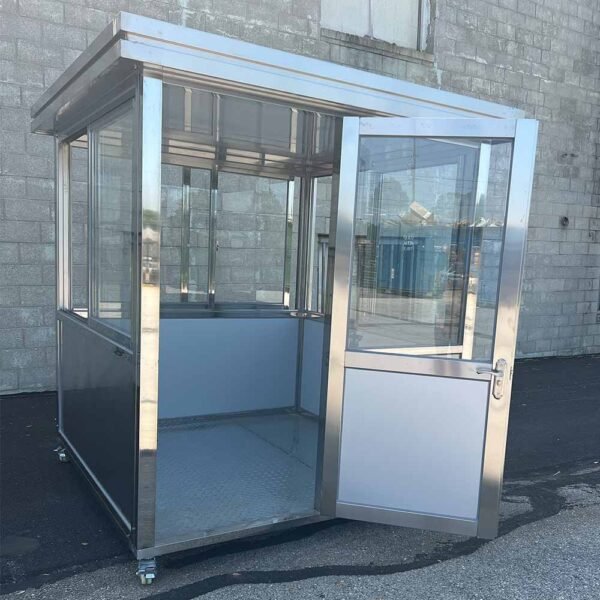 6.5×6.5 Stainless Steel Guard Shack, Swing Door, Plain Jane
