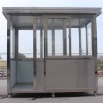 6.5 x 8 Stainless Steel Guard Shack with Double Sliding Door, Plain Jane