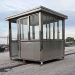 6.5 x 8 Stainless Steel Guard Shack with Double Sliding Door, Plain Jane