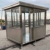 6.5 x 8 Stainless Steel Guard Shack with Double Sliding Door, Plain Jane