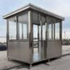 6.5 x 8 Stainless Steel Guard Shack with Double Sliding Door, Plain Jane