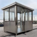 6.5 x 8 Stainless Steel Guard Shack with Double Sliding Door, Plain Jane