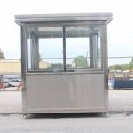 6.5 x 8 Stainless Steel Guard Shack with Double Sliding Door, Plain Jane
