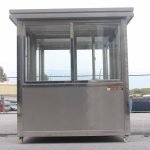 6.5 x 8 Stainless Steel Guard Shack with Double Sliding Door, Plain Jane