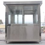 6.5 x 8 Stainless Steel Guard Shack with Double Sliding Door, Plain Jane