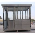 6.5 x 8 Stainless Steel Guard Shack with Double Sliding Door, Plain Jane