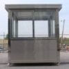 6.5 x 8 Stainless Steel Guard Shack with Double Sliding Door, Plain Jane