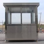 6.5 x 8 Stainless Steel Guard Shack with Double Sliding Door, Plain Jane