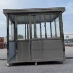 6.5 x 8 Stainless Steel Guard Shack with Double Sliding Door, Plain Jane