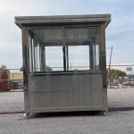 6.5 x 8 Stainless Steel Guard Shack with Double Sliding Door, Plain Jane