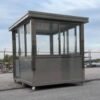 6.5 x 8 Stainless Steel Guard Shack with Double Sliding Door, Plain Jane