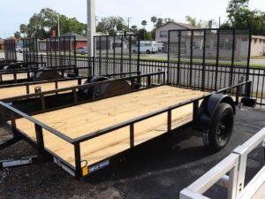 6x12-steel-open-utility-trailer-with-4-tie-down-loops 6×12 Steel Open Utility Trailer with 4 Tie Down Loops