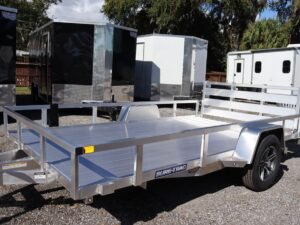 7×12 Aluminum Tube Top Utility With Bi Fold Gate