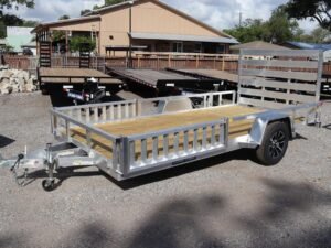 7×14 Aluminum Tube Top ATV Utility Trailer with Side Ramps