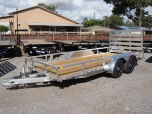 7X16 Aluminum Tube Top Utility Trailer with Spare Carrier