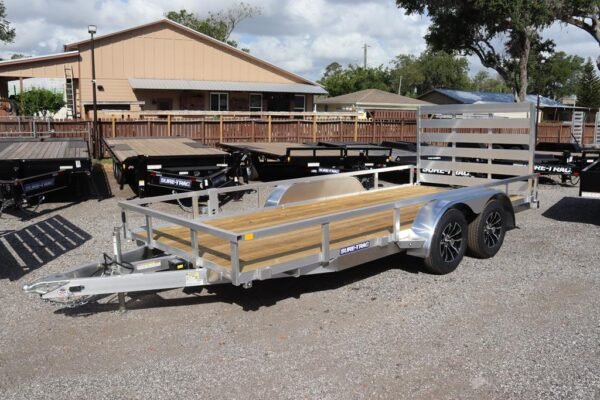 7x16-aluminum-tube-top-utility-trailer-with-spare-carrier 7X16 Aluminum Tube Top Utility Trailer with Spare Carrier