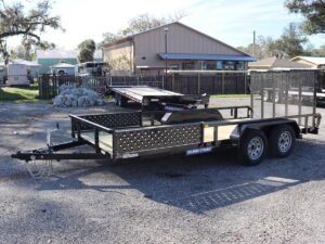 7×16 Tube Top ATV Utility Trailer with Side Ramps