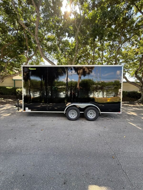 8-2 New 2026 Hook & Line 7 x 16 Enclosed Trailer 7k GVWR