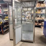 5×5 Stainless Steel Guard Shack, Swing Door, Table, Legs, Light